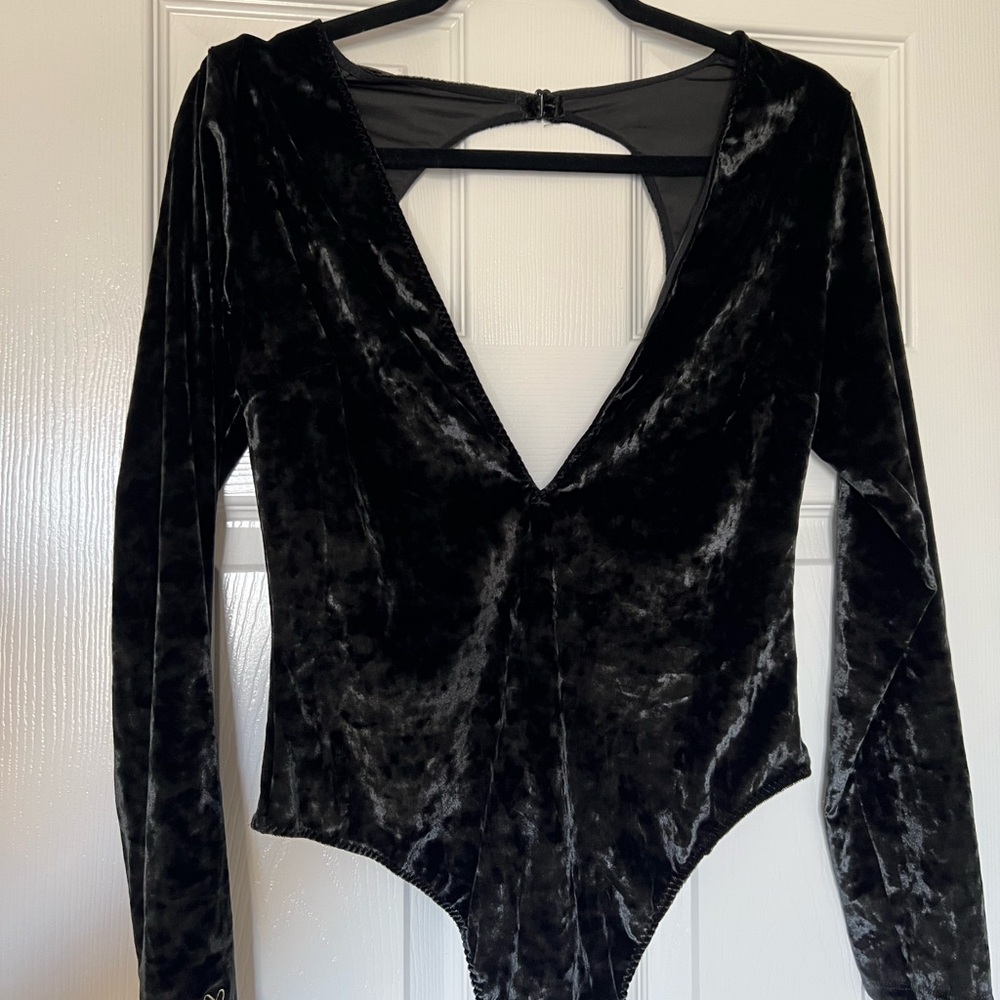 Victoria’s Secret Black Velvet Bodysuit